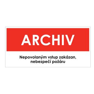 ARCHIV, červená, plast 1 mm 190x90 mm