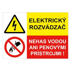 Elektrický rozvádzač-Nehas vodou, kombinácia,plast 2mm,210x148mm