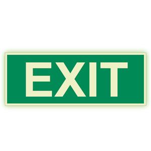 EXIT - fotoluminiscenčná tabuľka, plast 1 mm 300x120 mm