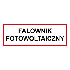 Falownik fotowoltaiczny - znak BHP, naklejka 300 x 100 mm