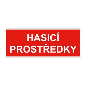 Hasicí prostředky - bezpečnostní tabulka, plast 2 mm 210x80 mm