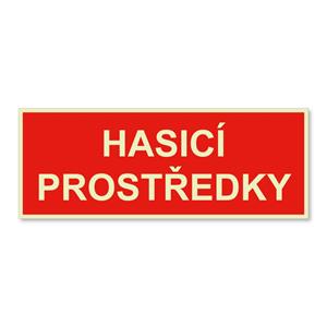 Hasicí prostředky - fotoluminiscenční tabulka, plast 2 mm 210x80 mm