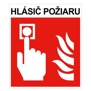 Hlásič požiaru s textom - bezpečnostná tabuľka, plast 1 mm 150x175 mm