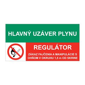 Hlavný uzáver plynu-Regulátor, kombinácia,plast 1mm,150x75mm