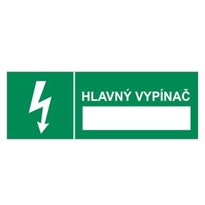 Hlavný vypínač, plast 2mm 105x37mm