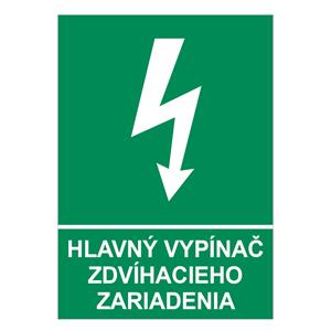 Hlavný vypínač zdvíhacieho zariadenia, plast 1mm 210x297mm