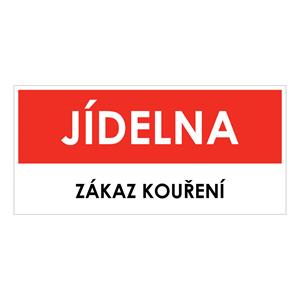 JÍDELNA, červená, plast 2 mm 190x90 mm