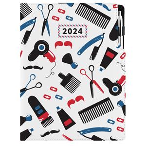 Kalendarz książkowy DESIGN dzienny A4 2024 - Barber