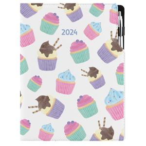 Kalendarz książkowy DESIGN dzienny A4 2024 - Cupcake