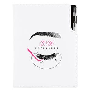 Kalendarz książkowy DESIGN dzienny A5 2026 polski - Kosmetyczny Eyelashes