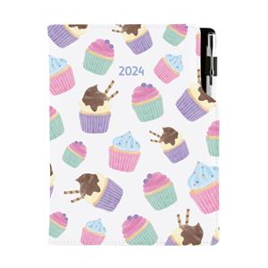 Kalendarz książkowy DESIGN dzienny B6 2024 polski - Cupcake