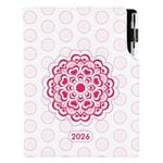 Kalendarz książkowy DESIGN dzienny B6 2026 polski - Mandala czerwona