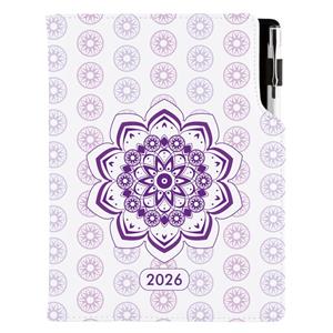 Kalendarz książkowy DESIGN dzienny B6 2026 polski - Mandala fioletowa