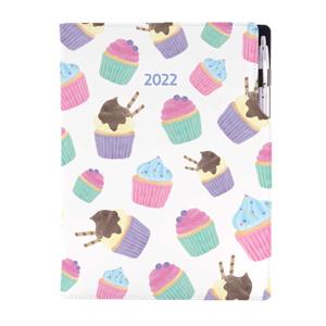 Kalendarz książkowy DESIGN tygodniowy A4 2022 - Cupcake