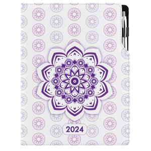 Kalendarz książkowy DESIGN tygodniowy A4 2024 - Mandala fioletowa