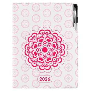 Kalendarz książkowy DESIGN tygodniowy A4 2026 polski - Mandala fioletowa