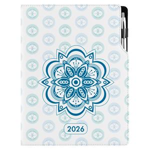 Kalendarz książkowy DESIGN tygodniowy A4 2026 polski - Mandala niebieska