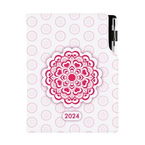 Kalendarz książkowy DESIGN tygodniowy B5 2024 - Mandala czerwona