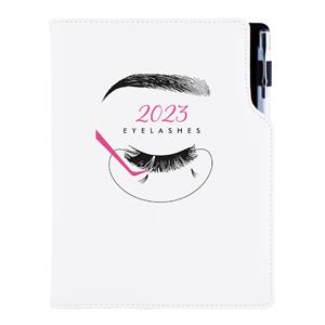 Kalendarz książkowy KOSMETYCZNY Eyelashes - DESIGN dzienny A5 2023 czeski