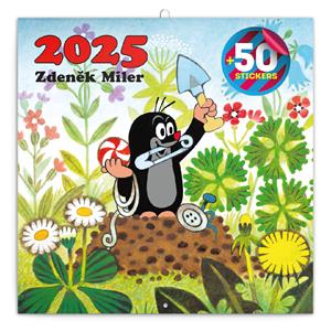 Kalendarz ścienny 2025 Krecik z 50 naklejkami