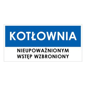 KOTŁOWNIA, niebieski - naklejka 190x90 mm