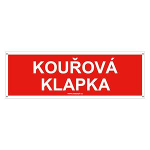 Kouřová klapka - bezpečnostní tabulka s dírkami, plast 2 mm 150x50 mm