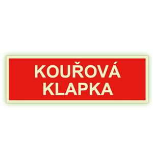 Kouřová klapka - fotoluminiscenční tabulka, samolepka 150x50 mm