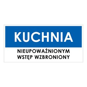 KUCHNIA, niebieski - płyta PVC 1 mm 190x90 mm