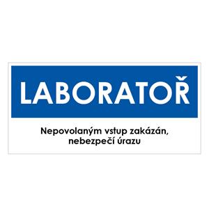 LABORATOŘ, modrá, plast 1 mm 190x90 mm