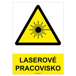 Laserové pracovisko - bezpečnostná tabuľka, plast 0,5 mm - A4