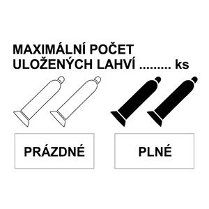 MAXIMÁLNÍ POČET ULOŽENÝCH LAHVÍ, Samolepka 200x150 mm