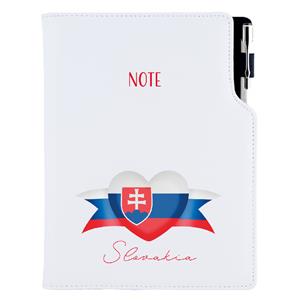 Notes DESIGN A5 kratkowany - biały - Słowacja - flaga