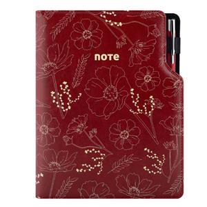 Notes DESIGN B5 czysty - bordo - kwiaty