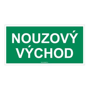 Nouzový východ - bezpečnostní tabulka s dírkami, plast 2 mm 200x100 mm