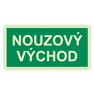 Nouzový východ - fotoluminiscenční tabulka, plast 1 mm 300x150 mm