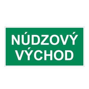 Núdzový východ - bezpečnostná tabuľka, plast 2 mm 200x100 mm