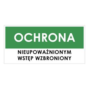 OCHRONA, zielony - płyta PVC 2 mm 190x90 mm