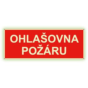 Ohlašovna požáru - fotoluminiscenční tabulka s dírkami, plast 2 mm 210x80 mm