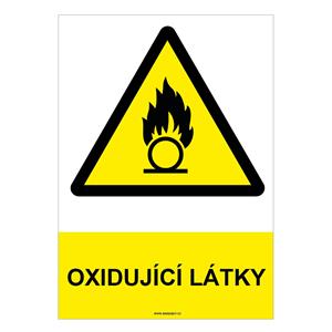 OXIDUJÍCÍ LÁTKY - bezpečnostní tabulka, plast A4, 2 mm