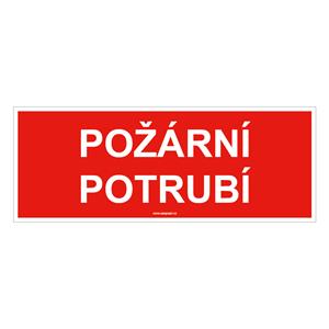 Požární potrubí - bezpečnostní tabulka, plast 2 mm 210x80 mm