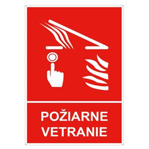 Požiarne vetranie s textom - bezpečnostná tabuľka s dierkami, plast 2 mm 148x210 mm