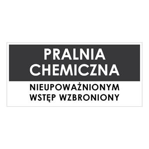 PRALNIA CHEMICZNA, szary - naklejka 190x90 mm