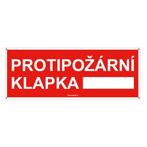 Protipožární klapka - bezpečnostní tabulka s dírkami, plast 2 mm 210x80 mm