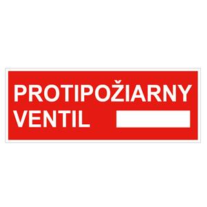 Protipožiarny ventil - bezpečnostná tabuľka, plast 1 mm 210x80 mm