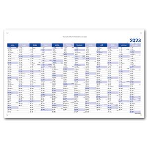 Ścienna mapa planer 2023 CZ z oczkami na zawieszenie - 63 x 100 cm - niebieski