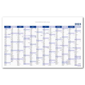 Ścienna mapa planer 2023 SK - 63 x 100 cm - niebieski