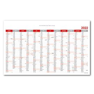 Ścienna mapa planer PVC 2022 SK - 63 x 100 cm - czerwony