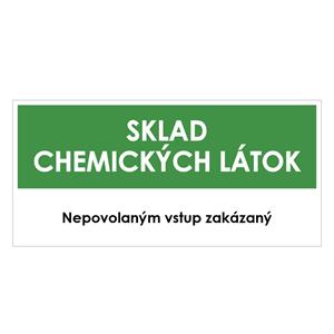 Sklad chemických látok, zelená, plast 1mm,190x90mm