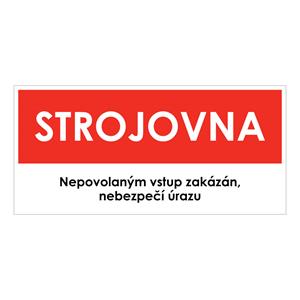 STROJOVNA, červená, plast 1 mm 190x90 mm