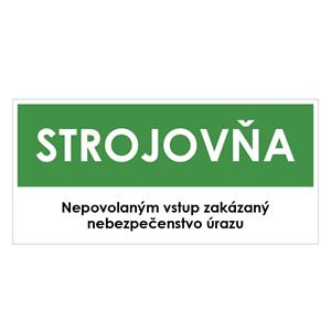 Strojovňa, zelená, plast 1mm,190x90mm